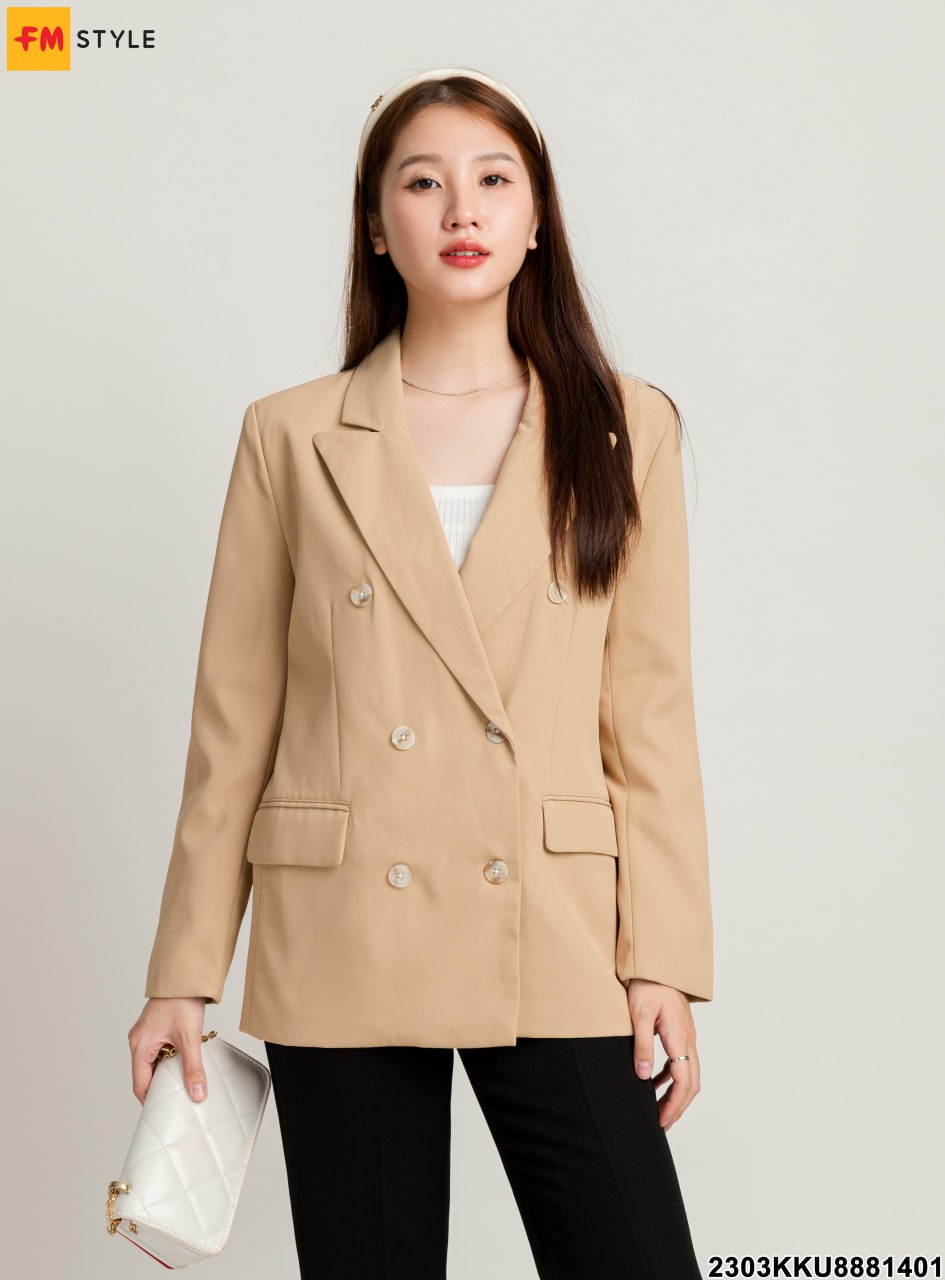 Áo blazer nữ 2 lớp dáng dài tay dài Huien Design thời trang công sở trẻ  trung áo vest nữ form Hàn Quốc - MixASale