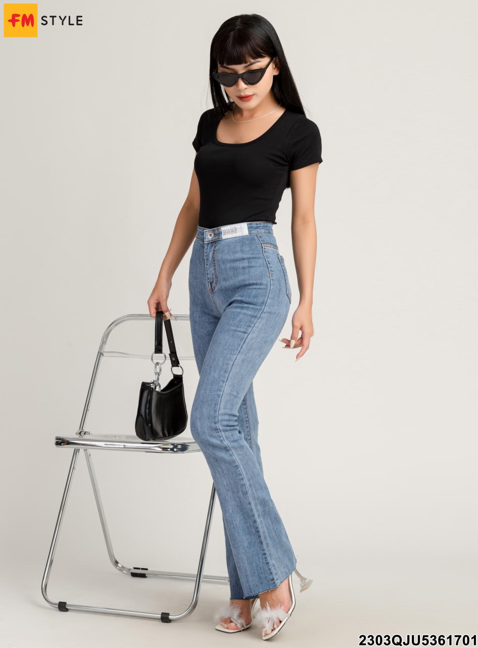 Quần jean nữ ống vẩy, cạp cao Loe 04-D | Jeans Style