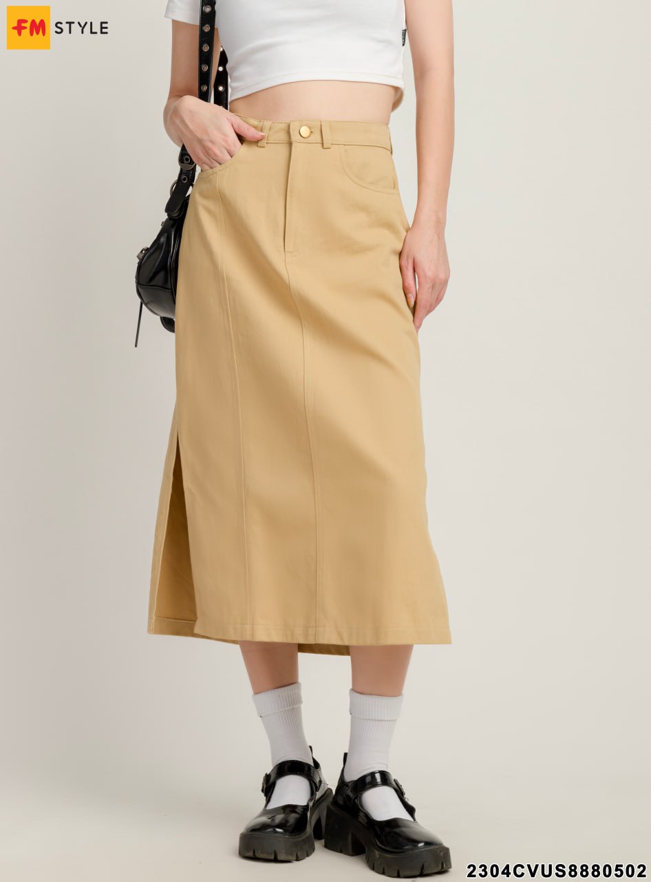 Chân váy chữ A kaki nữ có bigsize bassic lưng cao có quần trong siêu đẹp  Banamo Fashion Chân váy A kaki nữ 581 - Chân váy | ThờiTrangNữ.vn