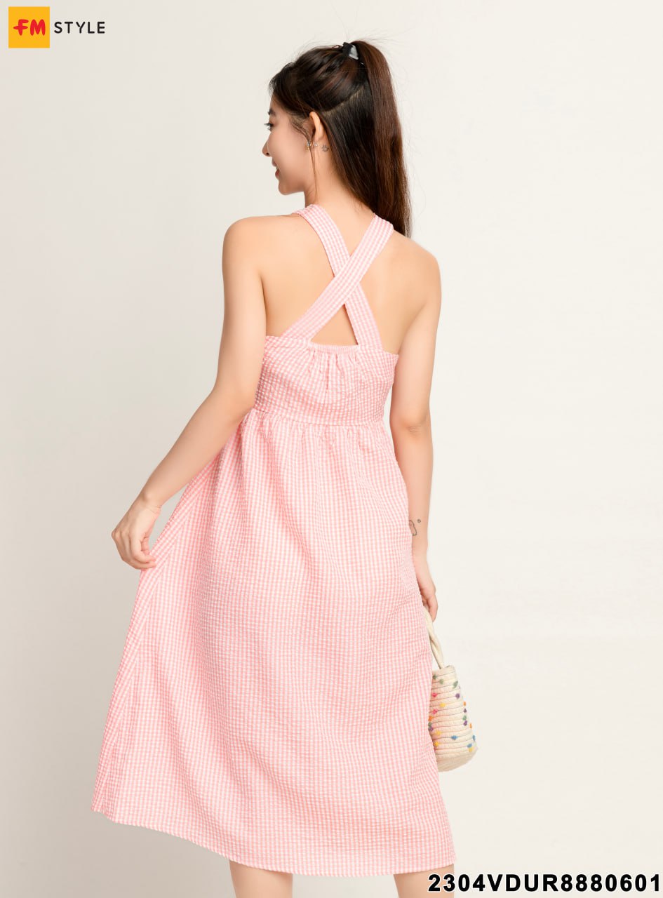 Mua Online Đầm váy bé gái DKA1092 GUMAC thiết kế yếm caro xòe | Khuyến mãi  giá rẻ 93.000 đ