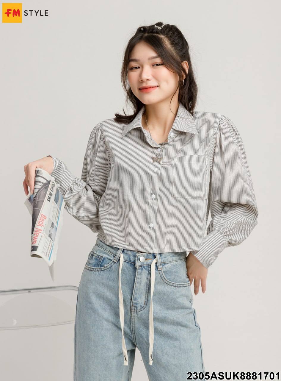 áo Sơ Mi Croptop Tay Phồng Giá Tốt T082023  Mua tại Lazadavn