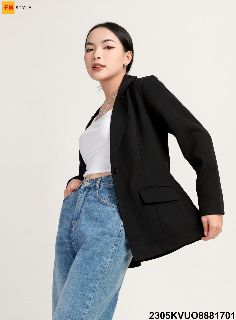 Áo Vest Khoác Nữ Blazer Sọc Caro Dài Tay - TFA100 - Tiên Fashion