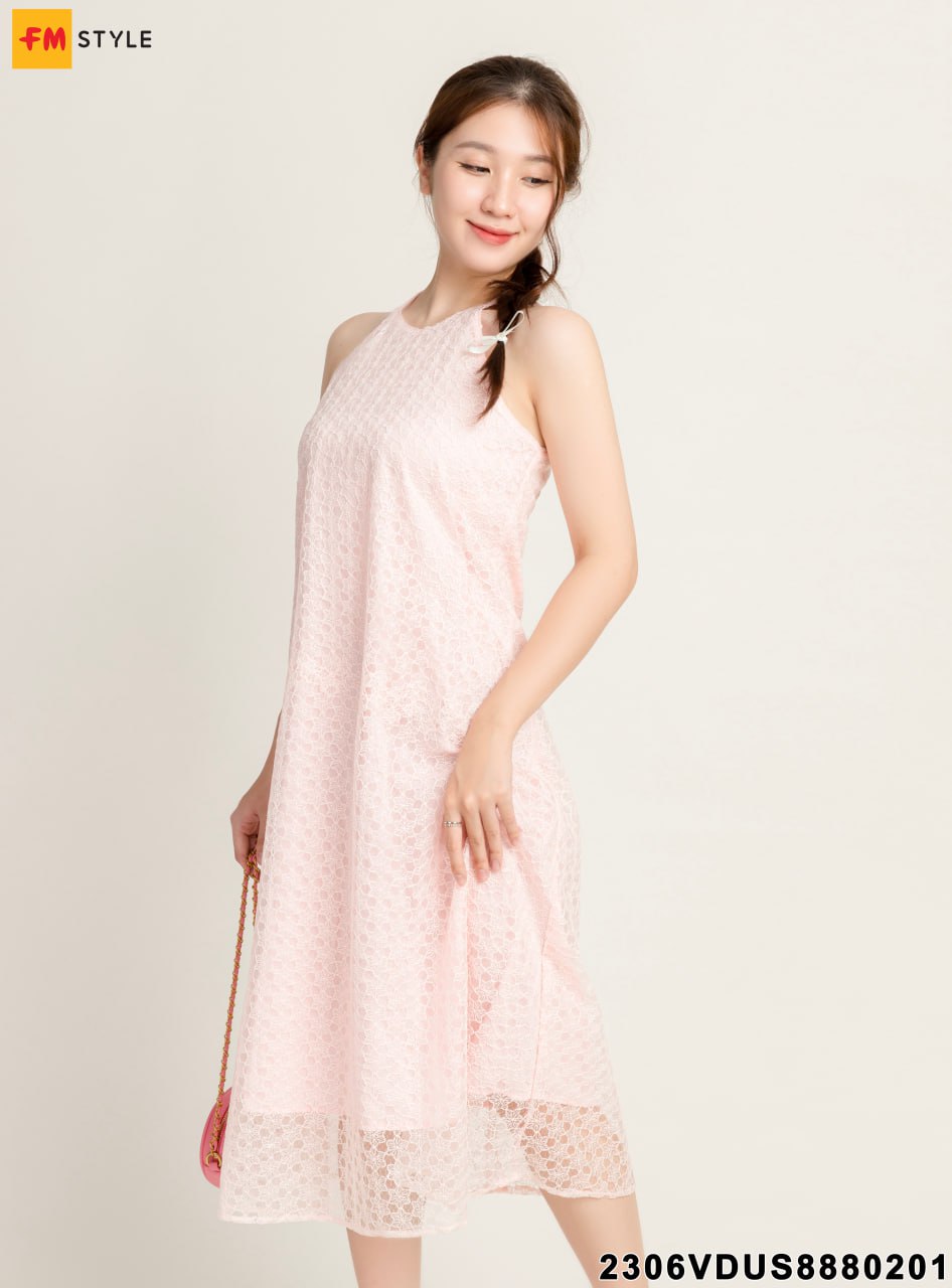 Quần váy hồng yếm trắng phi - Trang phục biểu diễn Hoa Mai