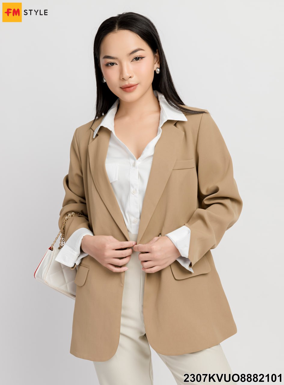 Áo blazer nữ áo vest khoác ngoài phong cách hàn quốc màu nâu tây kẻ 2 lớp  cao cấp - MixASale