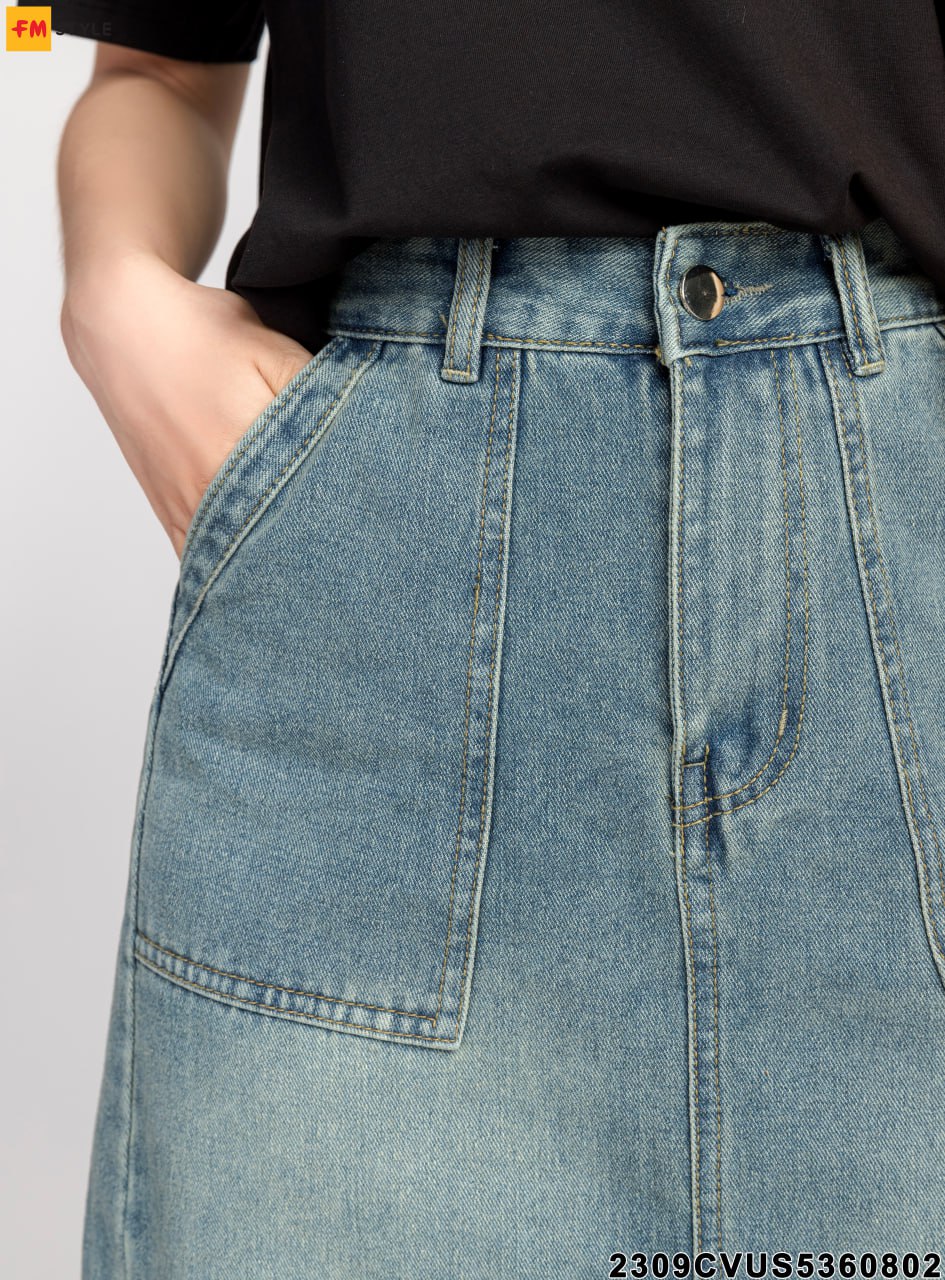 Mua Chân váy Jeans nữ HQJeans cài cúc túi trước kiểu trên gối mẫu mới - S  tại HQJeans | Tiki