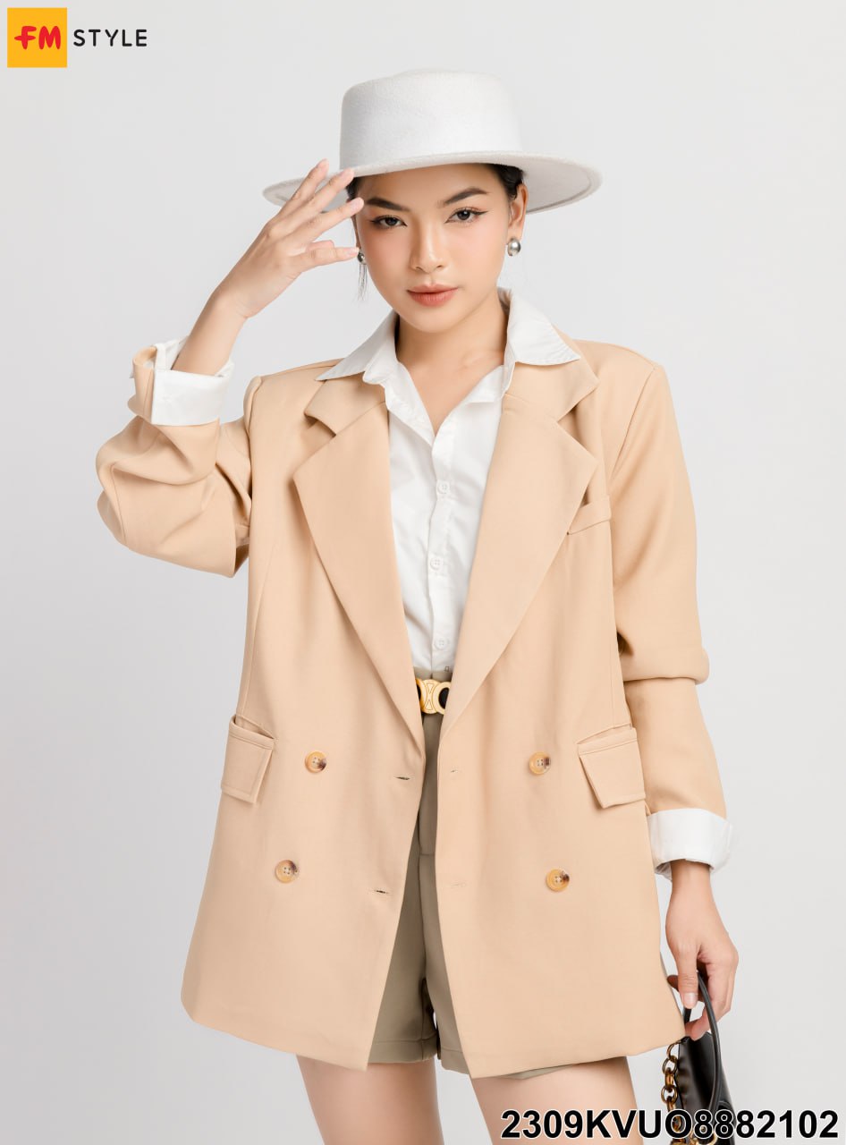 Áo khoác blazer, áo vest blazer nữ ngắn tay dáng dài màu xanh bơ đẹp  BLU0019 - DUKI STORE | Lazada.vn